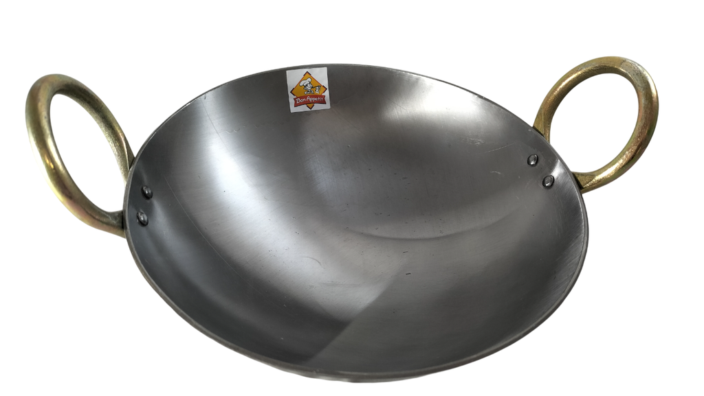 Round White Iron Kadahi