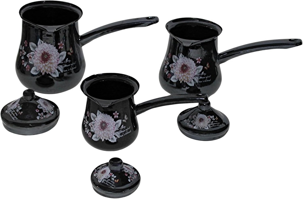 3Pc Enamel Printed Coffee Warmer