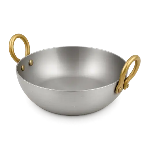 Round White Iron Kadahi