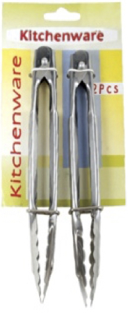 [7183] 2Pc S/Steel Tongs