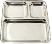 [7382] Pav Bhaji 3 Compartment Tray