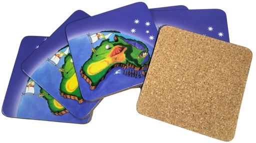 [2150] Cork 6Pc Coaster Set