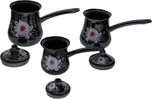 [9033] 3Pc Enamel Printed Coffee Warmer