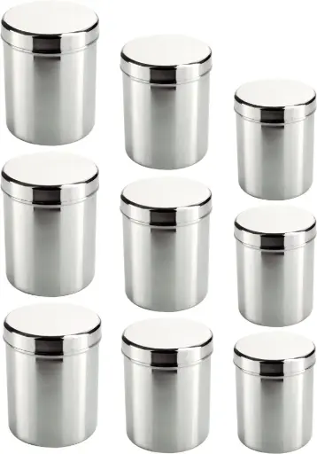 [S910] S/Steel Storage Container 9pc Set