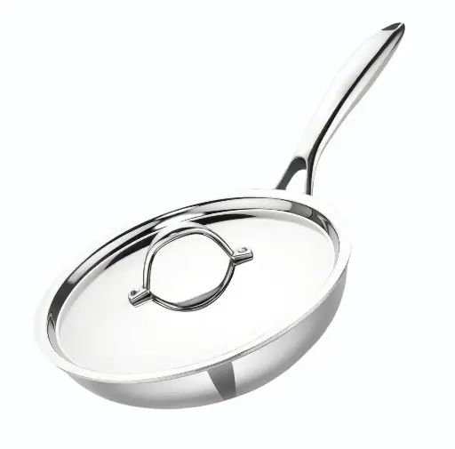 S/Steel Triply Frypan w/ SS Lid